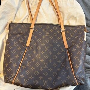 Louis Vuitton Monogram Tote with Tan Leather
